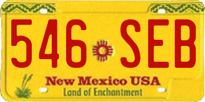 NM license plate 546SEB