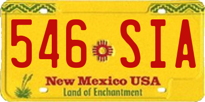 NM license plate 546SIA