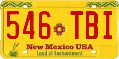 NM license plate 546TBI
