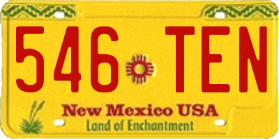 NM license plate 546TEN
