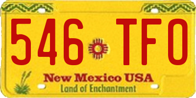NM license plate 546TFO