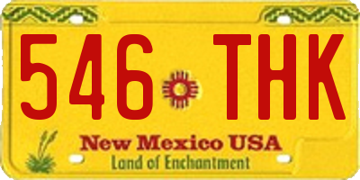 NM license plate 546THK