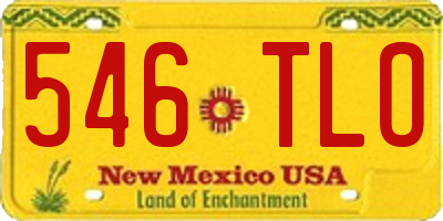 NM license plate 546TLO