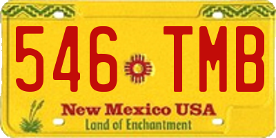 NM license plate 546TMB