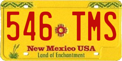 NM license plate 546TMS