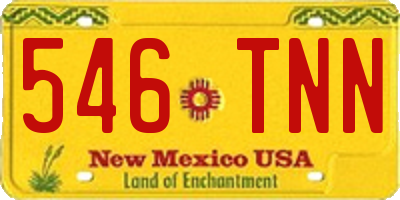 NM license plate 546TNN