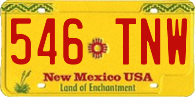 NM license plate 546TNW