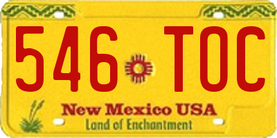 NM license plate 546TOC