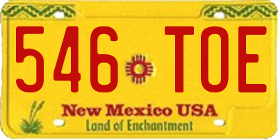 NM license plate 546TOE