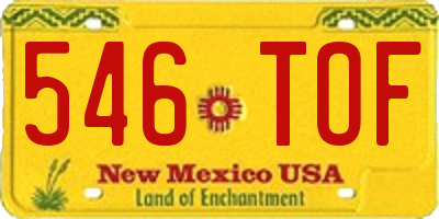 NM license plate 546TOF