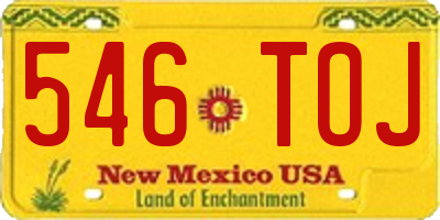 NM license plate 546TOJ