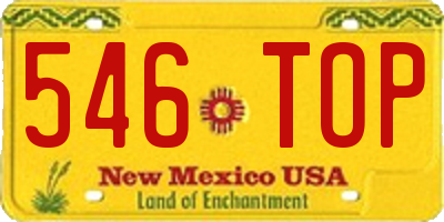 NM license plate 546TOP