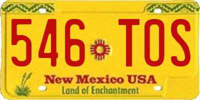 NM license plate 546TOS