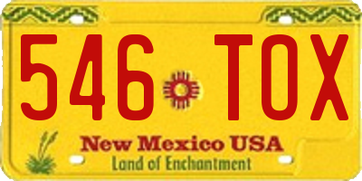 NM license plate 546TOX