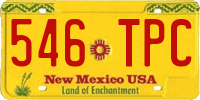 NM license plate 546TPC