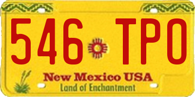 NM license plate 546TPO