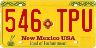 NM license plate 546TPU