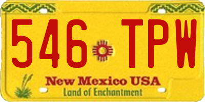 NM license plate 546TPW