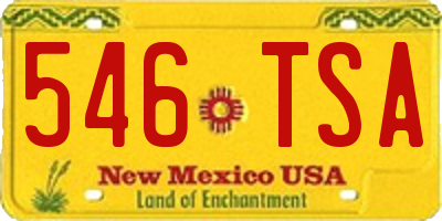 NM license plate 546TSA