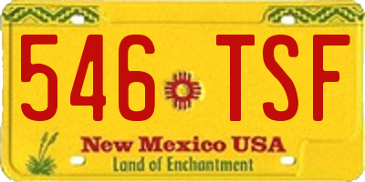 NM license plate 546TSF