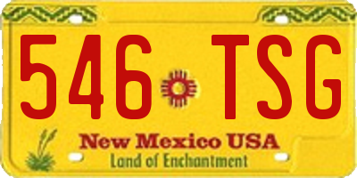 NM license plate 546TSG