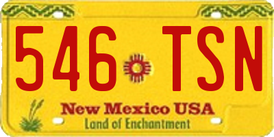 NM license plate 546TSN