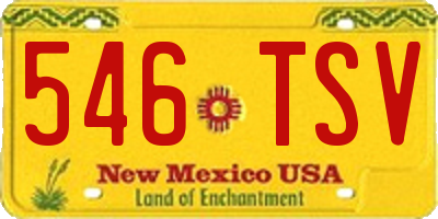NM license plate 546TSV