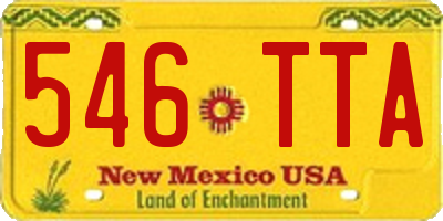 NM license plate 546TTA
