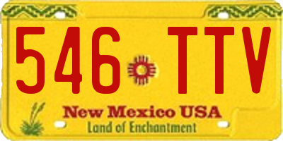 NM license plate 546TTV