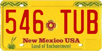 NM license plate 546TUB