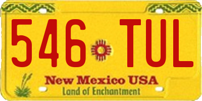 NM license plate 546TUL