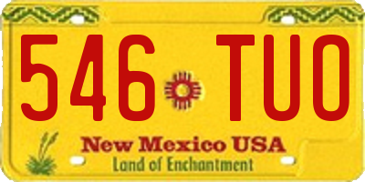 NM license plate 546TUO