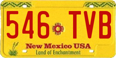 NM license plate 546TVB