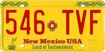 NM license plate 546TVF
