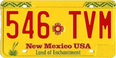 NM license plate 546TVM