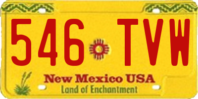 NM license plate 546TVW