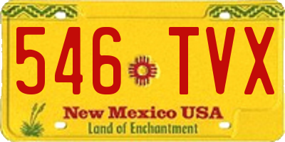 NM license plate 546TVX