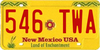 NM license plate 546TWA