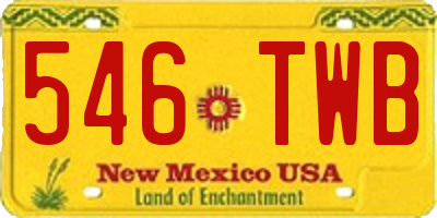 NM license plate 546TWB