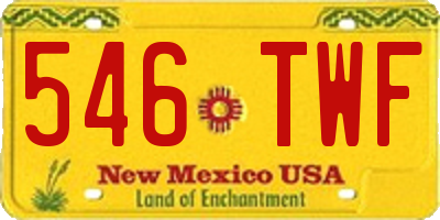 NM license plate 546TWF