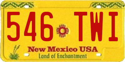 NM license plate 546TWI
