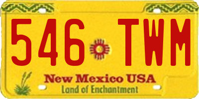NM license plate 546TWM