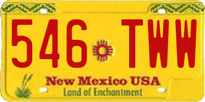 NM license plate 546TWW