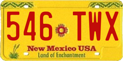 NM license plate 546TWX