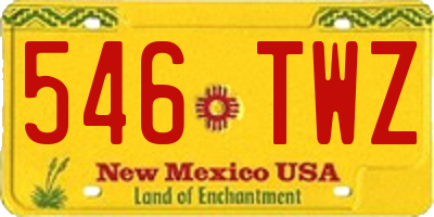 NM license plate 546TWZ