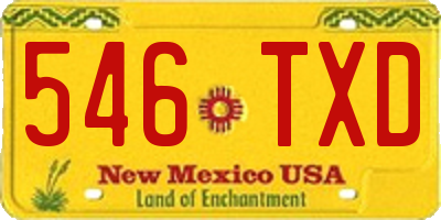 NM license plate 546TXD