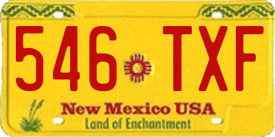 NM license plate 546TXF