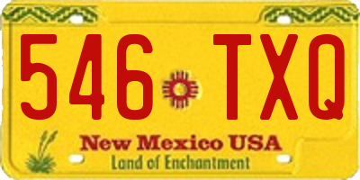 NM license plate 546TXQ