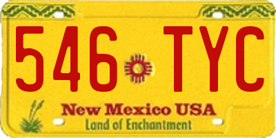 NM license plate 546TYC