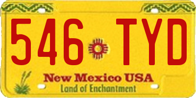 NM license plate 546TYD